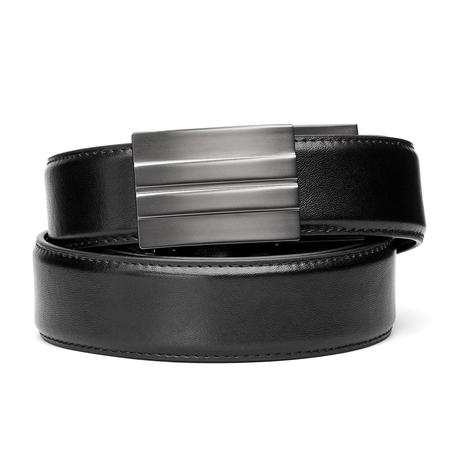 Black Leather Belt X2 Buckle